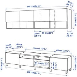 Living Ikea Besta 240x42x230 (Negru-Maro/Lappviken/Stubbarp Negru-Maro) Thumb