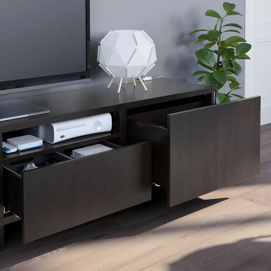 Living Ikea Besta 240x42x230 (Negru-Maro/Lappviken/Stubbarp Negru-Maro) - 3