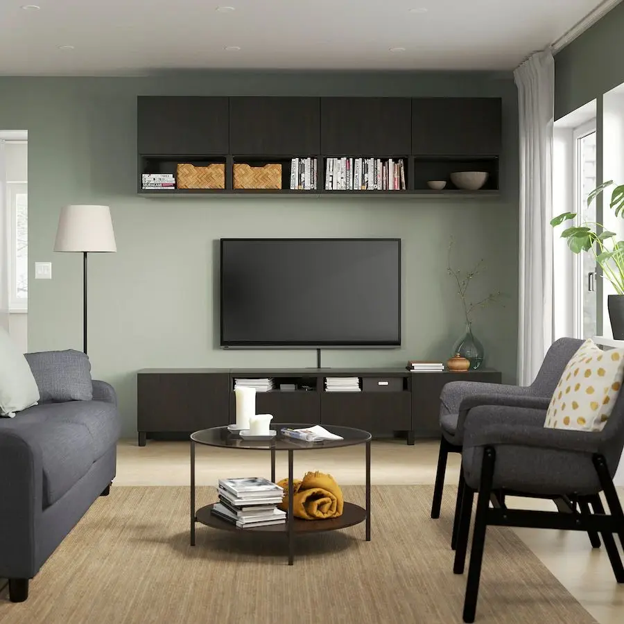 Living Ikea Besta 240x42x230 (Negru-Maro/Lappviken/Stubbarp Negru-Maro) - 8