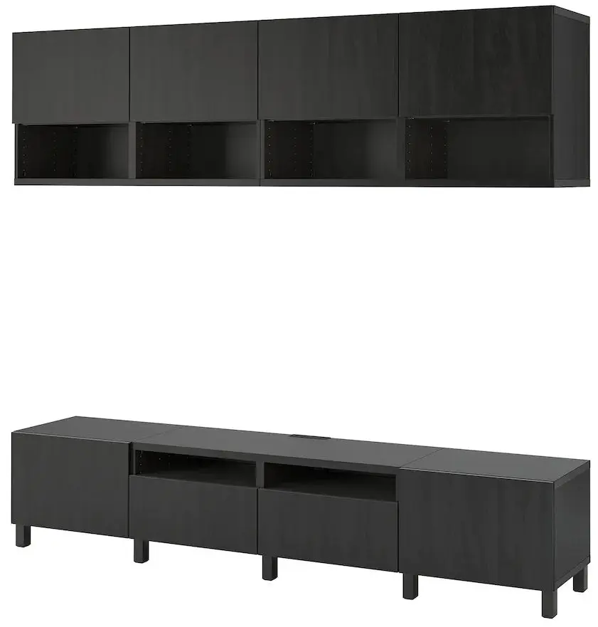 Living Ikea Besta 240x42x230 (Negru-Maro/Lappviken/Stubbarp Negru-Maro)