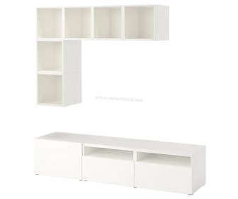 Гостиная Ikea Besta/Eket нажимные направляющие 180x40x170 (Белый)