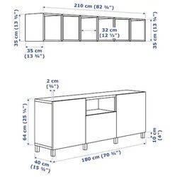 Living Ikea Besta/Eket inchidere lina 210x40x220 (Alb) Thumb