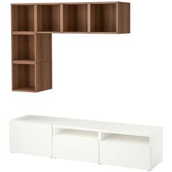 Гостиная Ikea Besta/Eket ящик c нажимными направляющими 180x42x170 (Белый/Имитация ореха) Thumb
