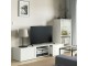 Living Ikea Besta/Hanviken sticla/glisiera sertar cu sistem apasare 240x42x129 (Alb)