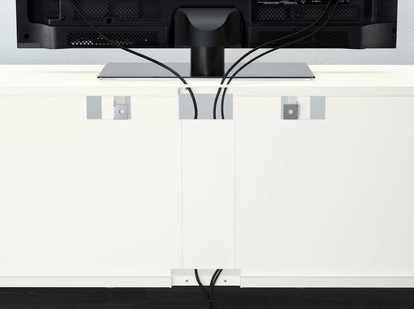 Living Ikea Besta/Hanviken sticla/glisiera sertar cu sistem apasare 300x42x231 (Alb)