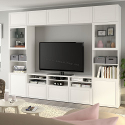 Гостиная Ikea Besta/Hanviken стекло/ящик c нажимными направляющими 300x42x231 (Белый)