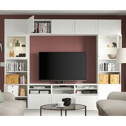 Living Ikea Besta/Hanviken sticla/glisiera sertar cu sistem apasare 300x42x231 (Alb) Thumb