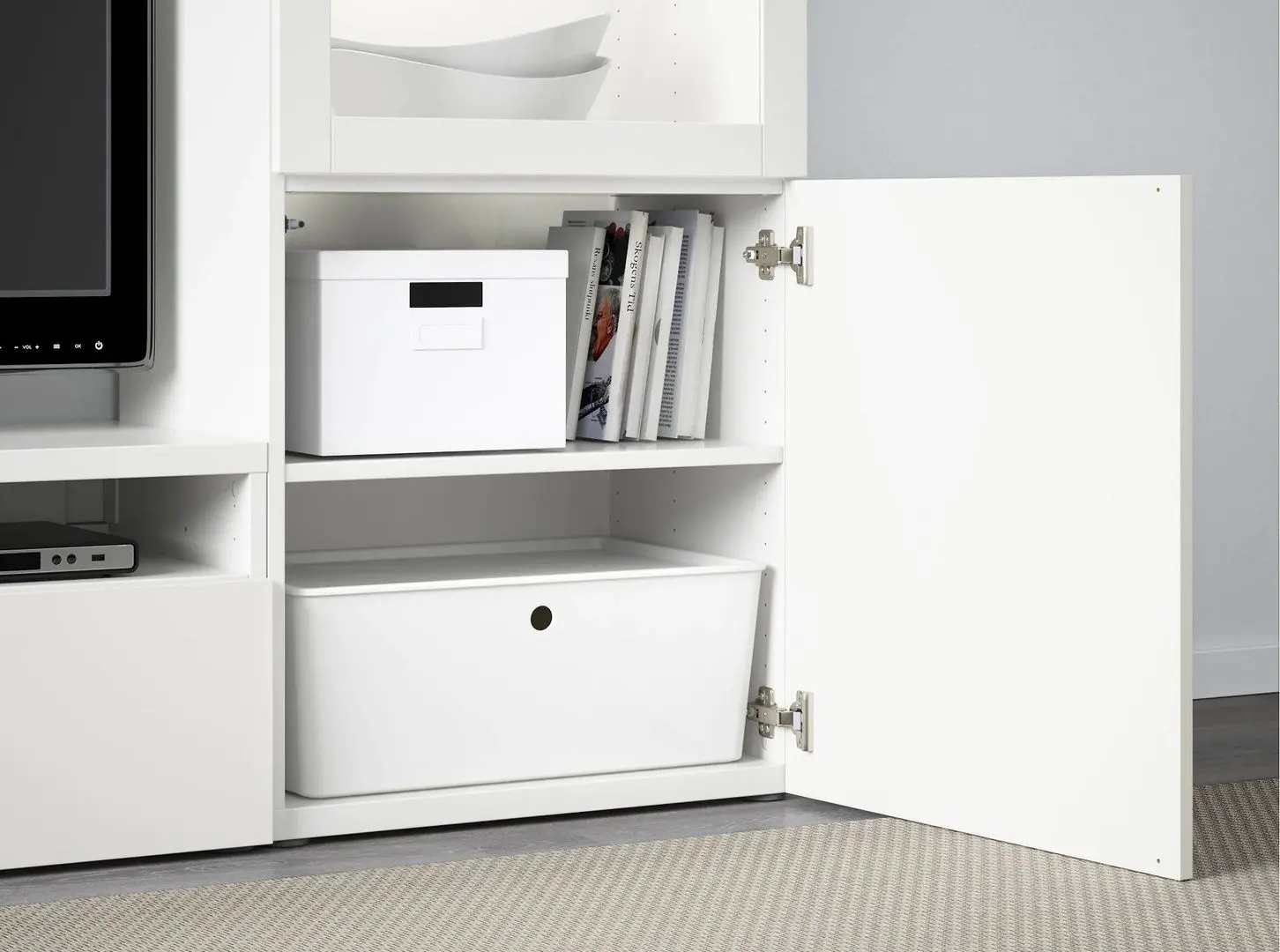 Living Ikea Besta/Lack 240x42x129 (Alb)