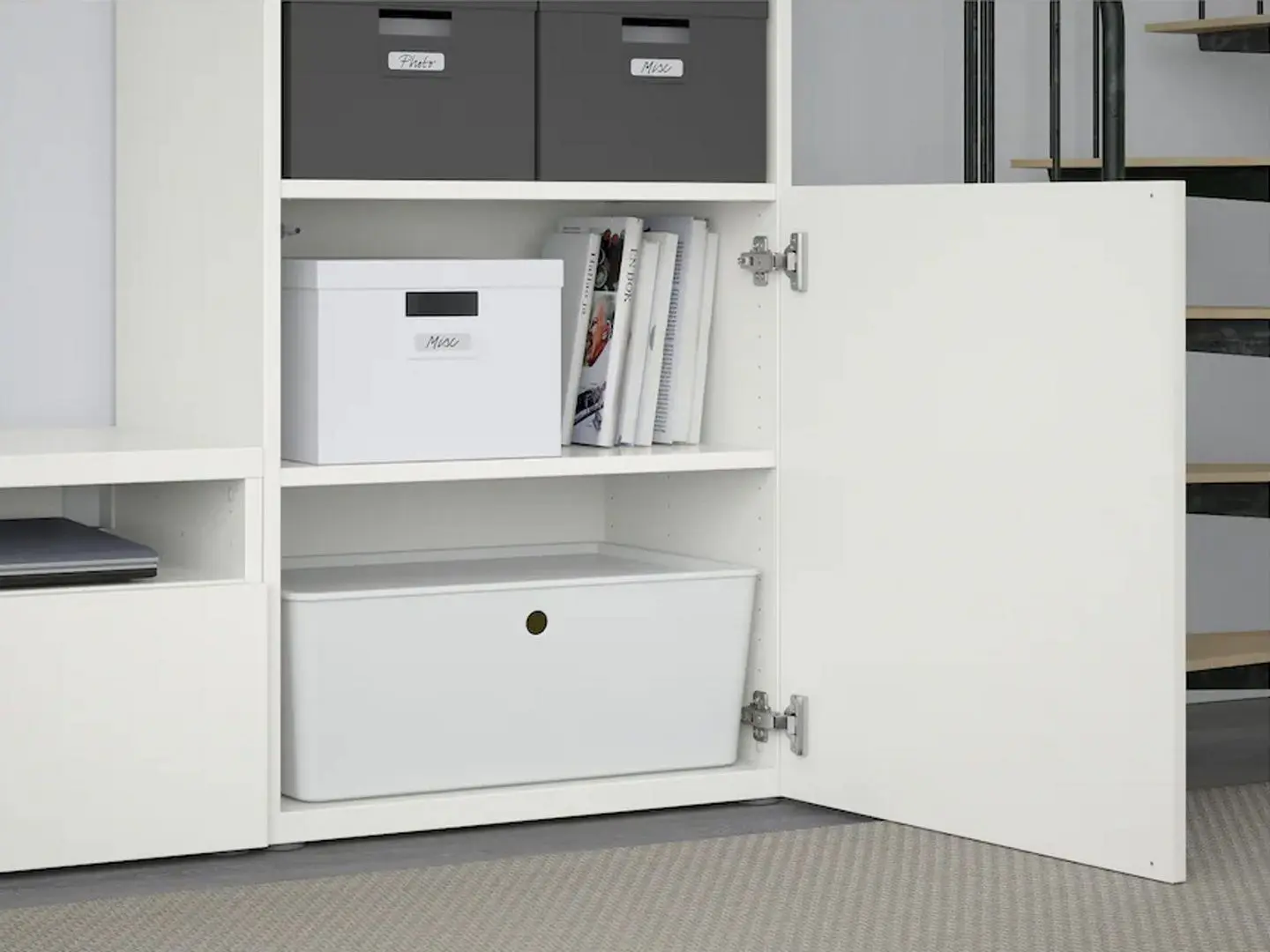 Living Ikea Besta/Lack 240x42x193 (Alb)