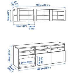 Гостиная Ikea Besta/Lappviken/Fallsvik плавно-закрывающиеся петли 180x42x192 (Антрацит/Темно-серый) Thumb