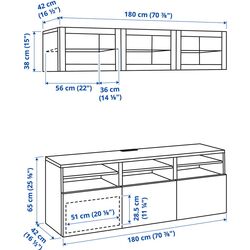 Гостиная Ikea Besta/Lappviken стекло/ящик c нажимными направляющими 180x42x192 (Белый) Thumb