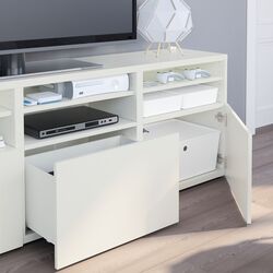 Гостиная Ikea Besta/Lappviken стекло/ящик c нажимными направляющими 180x42x192 (Белый) Thumb