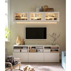 Гостиная Ikea Besta/Lappviken стекло/ящик c нажимными направляющими 180x42x192 (Белый) Thumb