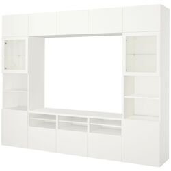 Гостиная Ikea Besta/Lappviken стекло/ящик c нажимными направляющими 300x42x231 (Белый) Thumb