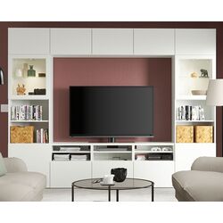 Гостиная Ikea Besta/Lappviken стекло/ящик c нажимными направляющими 300x42x231 (Белый)