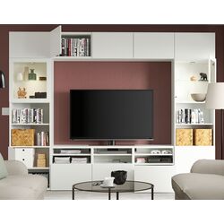 Гостиная Ikea Besta/Lappviken стекло/ящик c нажимными направляющими 300x42x231 (Белый) Thumb