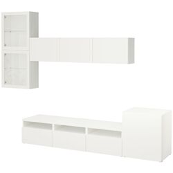 Living Ikea Besta/Lappviken sticla/sina sertar cu inchidere lina 300x42x211 (Alb) Thumb