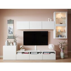 Living Ikea Besta/Lappviken sticla/sina sertar cu inchidere lina 300x42x211 (Alb) Thumb