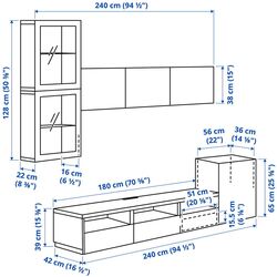 Living Ikea Besta/Lappviken sticla/sina sertar cu inchidere lina 300x42x211 (Alb) Thumb