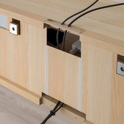 Гостиная Ikea Besta/Lappviken стекло/ящик с плавно-закрывающимися направляющими 300x42x211 (Имитация состаренного дуба/Имитация белого дуба) Thumb