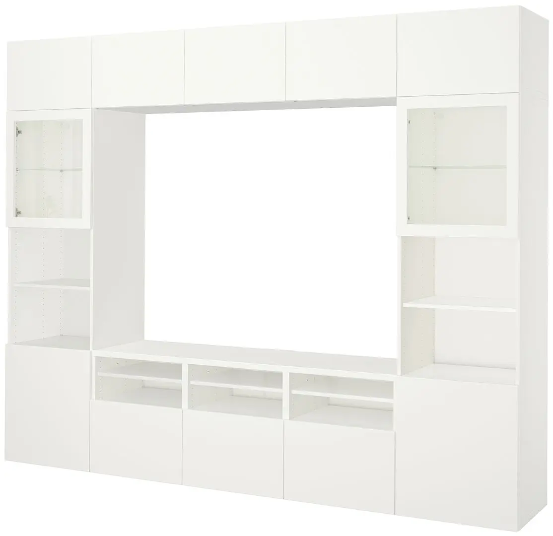 Living Ikea Besta/Lappviken sticla/sina sertar cu inchidere lina 300x42x231 (Alb) - 2