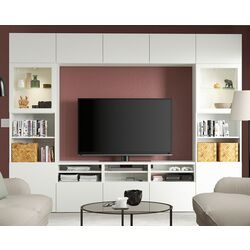 Living Ikea Besta/Lappviken sticla/sina sertar cu inchidere lina 300x42x231 (Alb) Thumb