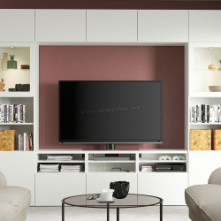 Гостиная Ikea Besta/Lappviken стекло/ящик с плавно-закрывающимися направляющими 300x42x231 (Белый)