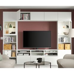 Living Ikea Besta/Lappviken sticla/sina sertar cu inchidere lina 300x42x231 (Alb) Thumb