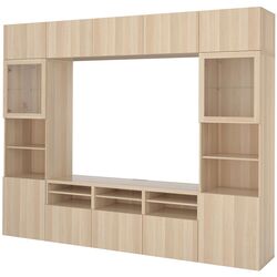 Living Ikea Besta/Lappviken sticla/sina sertar cu inchidere lina 300x42x231 (Aspect stejar antichizat/Aspect stejar alb) Thumb