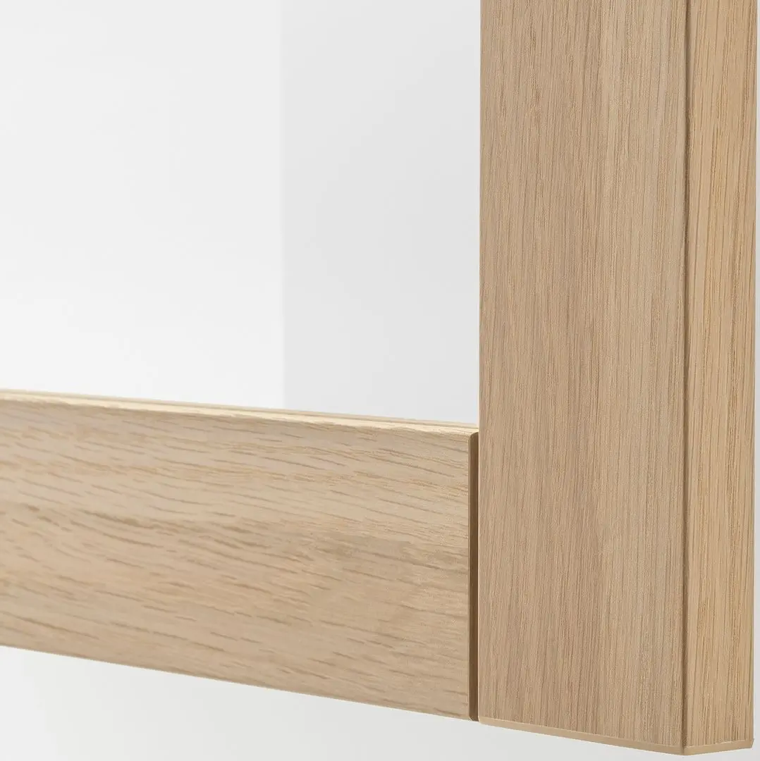 Living Ikea Besta/Lappviken sticla/sina sertar cu inchidere lina 300x42x231 (Aspect stejar antichizat/Aspect stejar alb) - 4