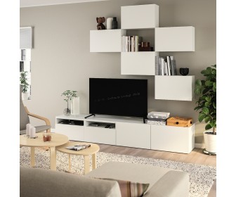 Living Ikea Besta/Lappviken glisiera sertar cu sistem apasare 240x42x230 (Alb)