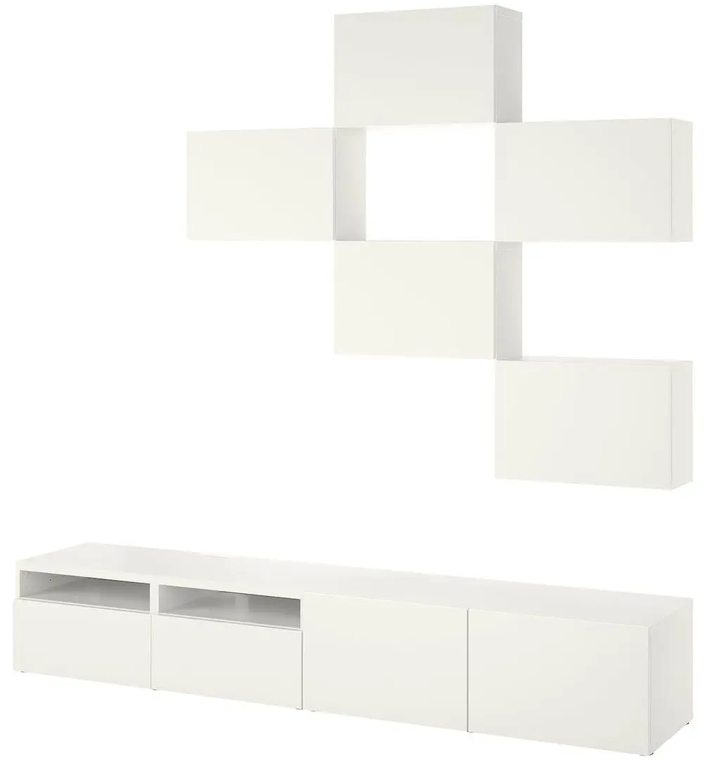Living Ikea Besta/Lappviken glisiera sertar cu sistem apasare 240x42x230 (Alb)