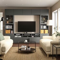 Living Ikea Besta deschidere apăsare 300x42x231 (Gri închis Lappviken/Sindvik Gri Inchis) Thumb