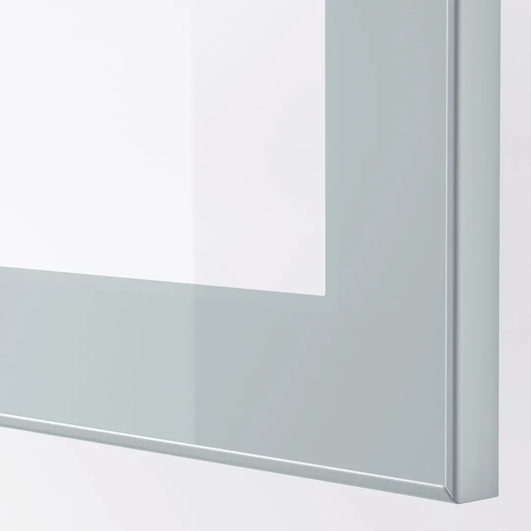 Гостиная Ikea Besta плавно-закрывающиеся направляющие 300x42x193 (Белый Глассвик/Сельсвикен Светло-серо-голубой) - 4