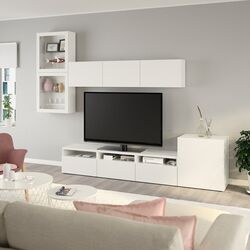 Living Ikea Besta usi sticla 300x42x211 (Alb/Lappviken sticlă alb) Thumb