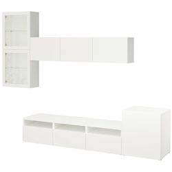 Living Ikea Besta usi sticla 300x42x211 (Alb/Lappviken sticlă alb) Thumb