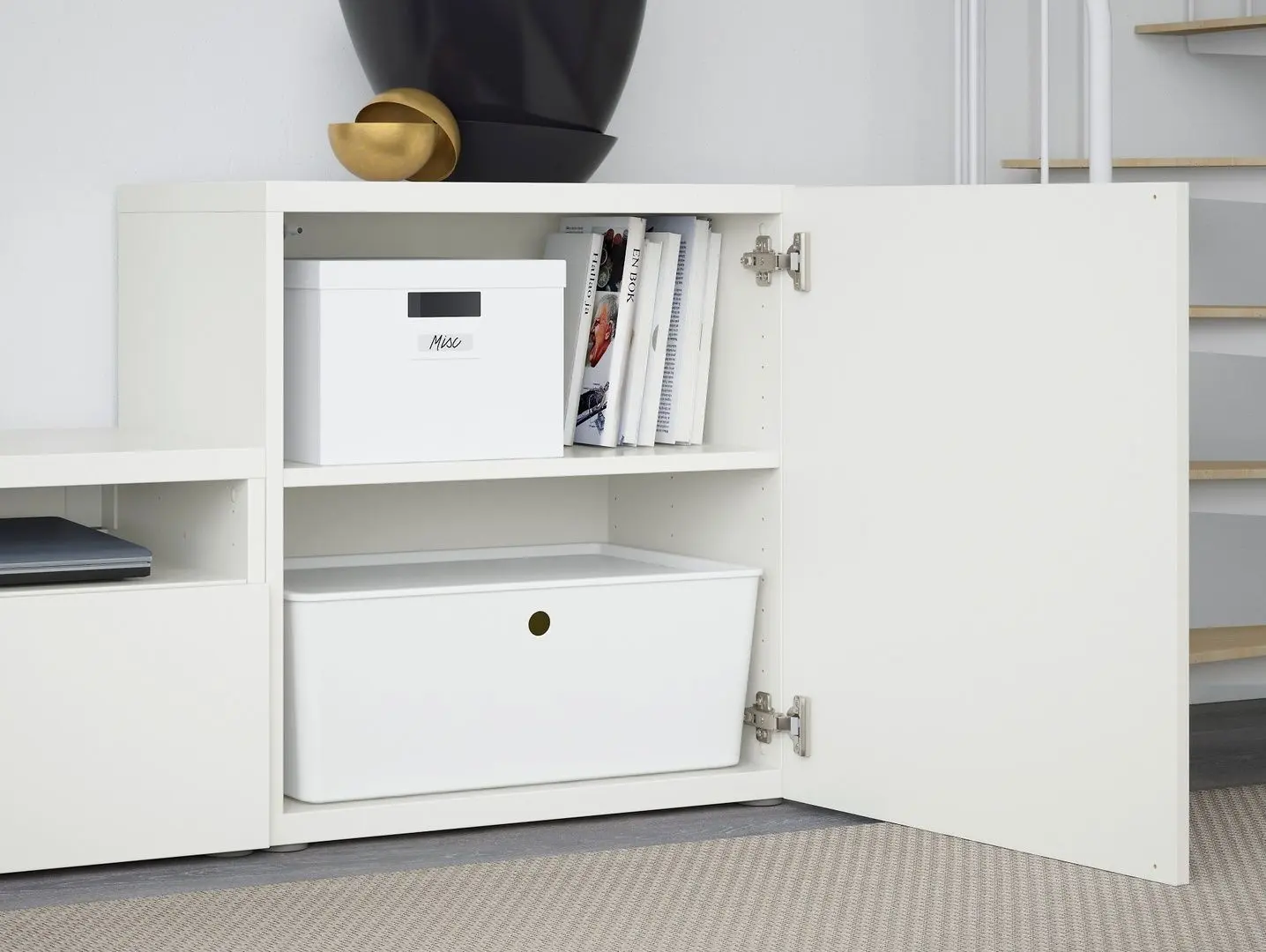 Living Ikea Besta usi sticla 300x42x211 (Alb/Lappviken sticlă alb) - 4