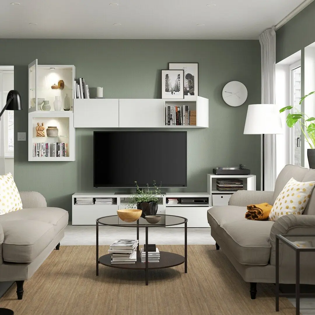 Living Ikea Besta usi sticla 300x42x211 (Alb/Lappviken sticlă alb) - 8