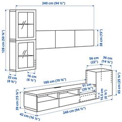 Living Ikea Besta usi sticla 300x42x211 (Alb/Lappviken sticlă alb) Thumb