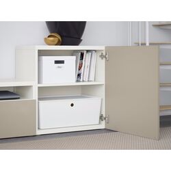 Гостиная Ikea Besta/Selsviken стеклянные дверцы/матовое стекло/нажимные направляющие 300x42x211 (Белый Глянцевый/Белый) Thumb