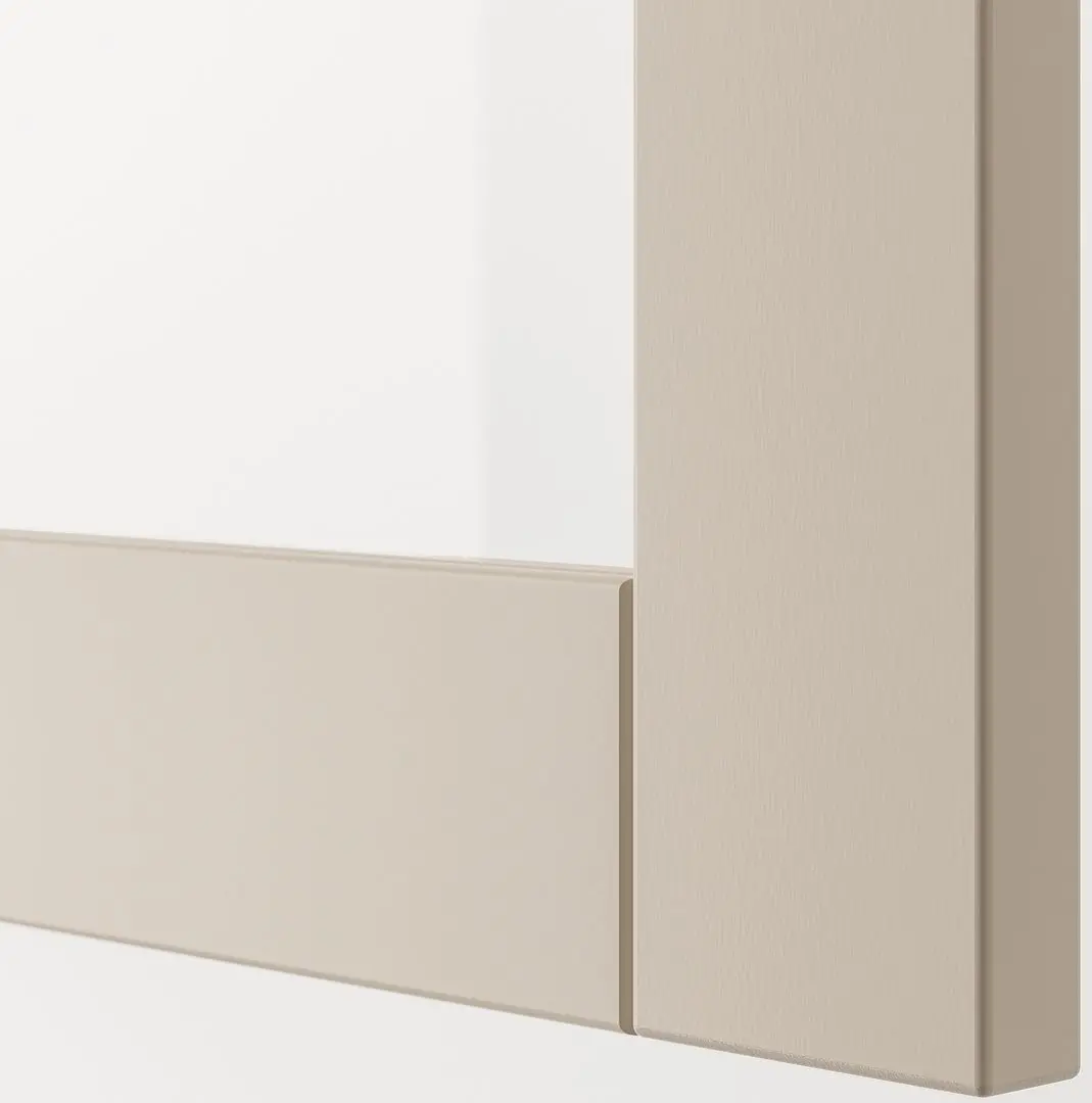 Гостиная Ikea Besta/Sindvik/Lappviken стекло/ящик с плавно-закрывающимися направляющими 300x42x231 (Белый/Светлый серо-бежевый) - 4