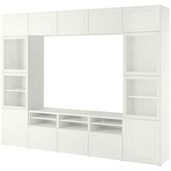 Living Ikea Besta/Smeviken/Ostvik sina sertar cu inchidere lina 300x42x231 (Alb) Thumb