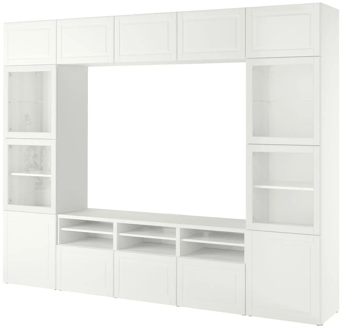 Living Ikea Besta/Smeviken/Ostvik sina sertar cu inchidere lina 300x42x231 (Alb) - 2