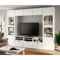 Living Ikea Besta/Smeviken/Ostvik sina sertar cu inchidere lina 300x42x231 (Alb) Thumb