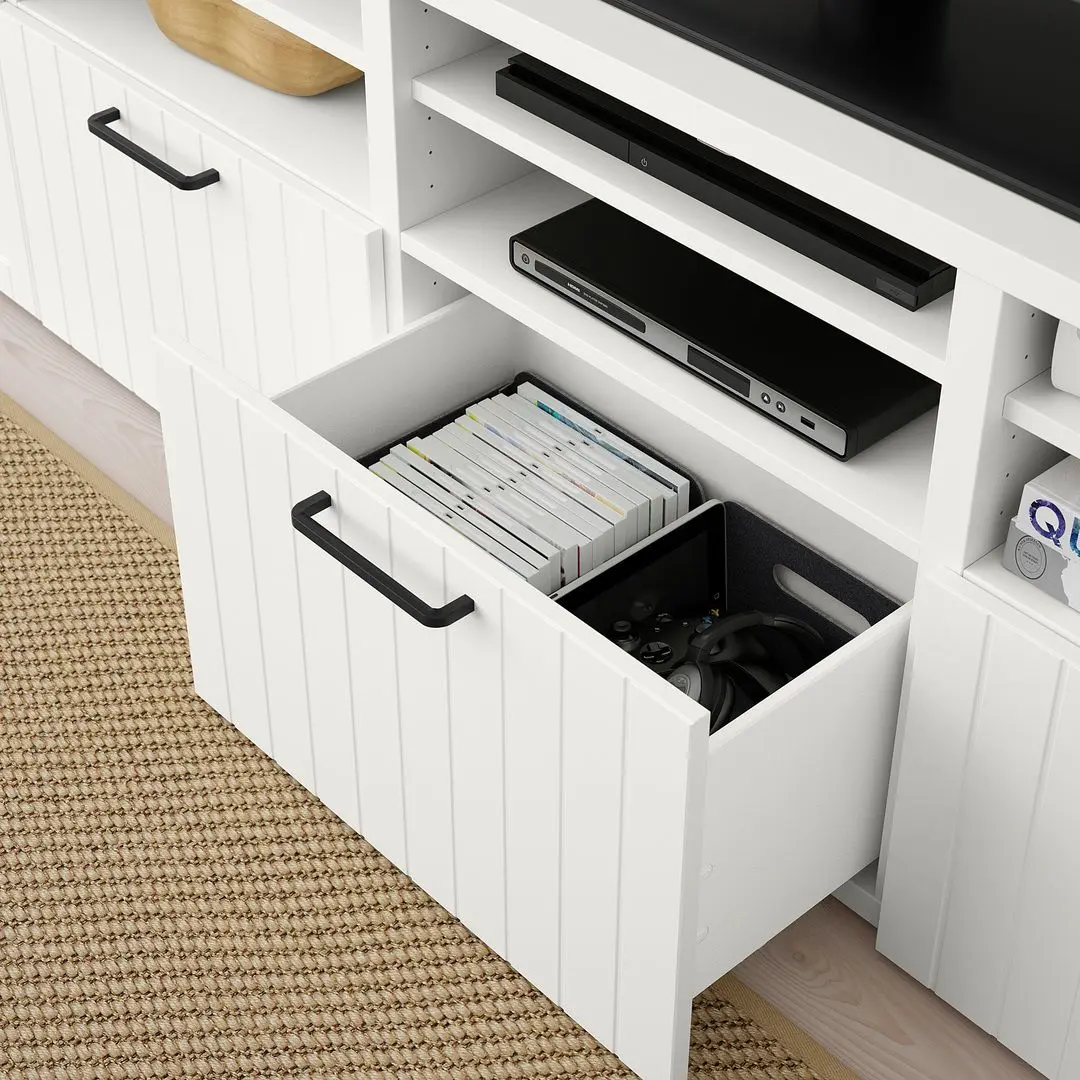Гостиная Ikea Besta/Sutterviken/Sindvik ящик c нажимными направляющими 300x42x231 (Белый) - 5