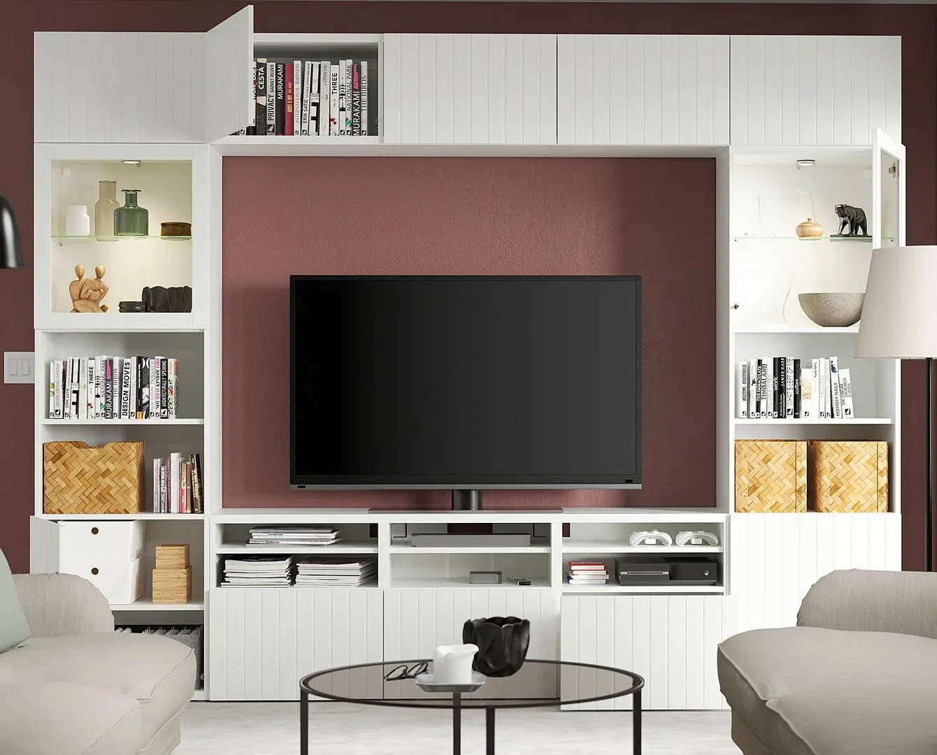 Гостиная Ikea Besta/Sutterviken/Sindvik ящик c нажимными направляющими 300x42x231 (Белый) - 7