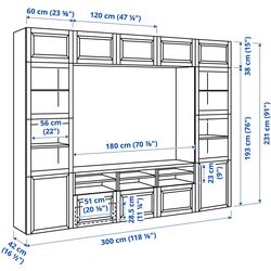 Гостиная Ikea Besta/Sutterviken/Sindvik ящик c нажимными направляющими 300x42x231 (Белый) Thumb