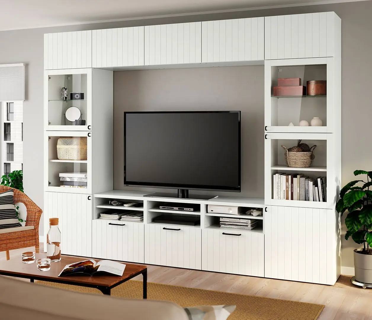 Гостиная Ikea Besta/Sutterviken/Sindvik ящик c нажимными направляющими 300x42x231 (Белый)