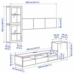 Living Ikea Besta/Vasterviken/Sindvik usi sticla/deschidere apasare 300x42x211 (Gri Inchis) Thumb