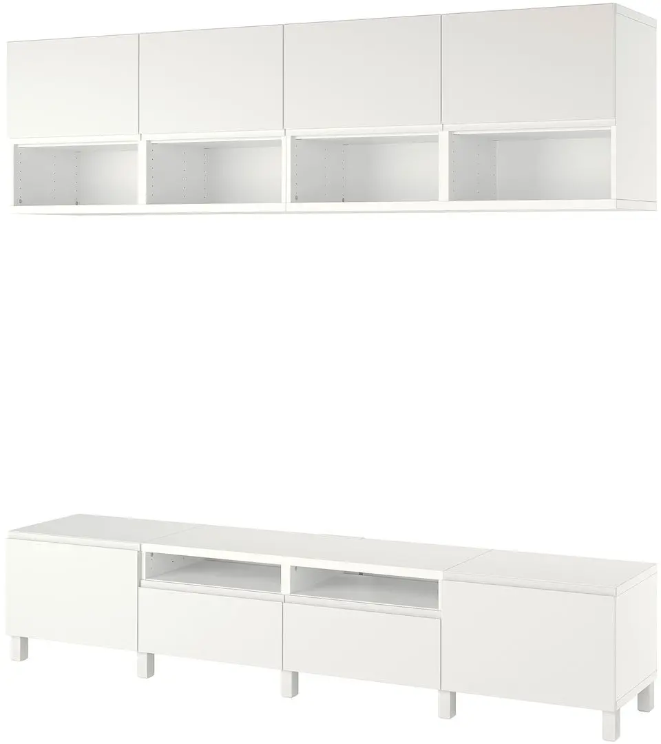 Living Ikea Besta/Vasterviken/Stubbarp glisiera sertar cu sistem apasare 240x42x230 (Alb) - 2